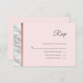 Klassieke marmeren roze gouden folie RSVP Menu Bru (Voorkant / Achterkant)