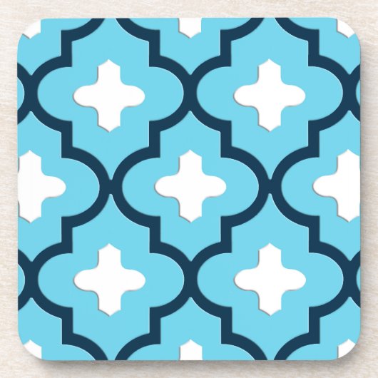 Klassieke Marokkaanse tegel, indigo en hemelsblauw Drankjes Onderzetter (Voorkant)