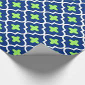 Klassieke Marokkaanse tegel, kobalt blauw en Limoe Cadeaupapier (Hoek)