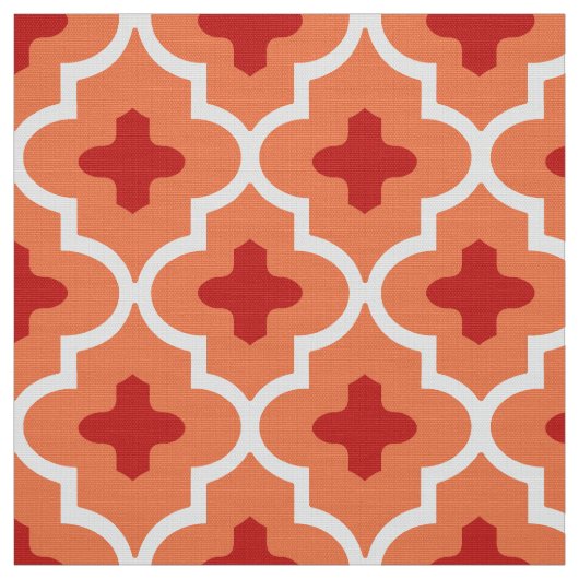 Klassieke Marokkaanse Tile, Mandarijns Sinaasappel Stof (Swatch)