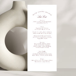 Klassieke Maroon Bourgondische kalligrafie Formele Menu