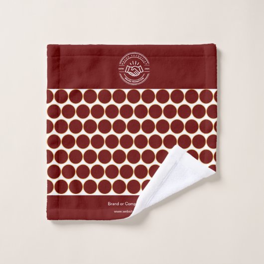 Klassieke Maroon Elegant Modern Minimalistisch Mon Bad Handdoek (Wasdoekje)