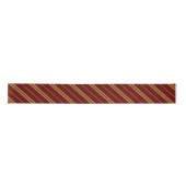Klassieke maroon Gold School Stripes Patroon Satijnen Lint (Voorkant)
