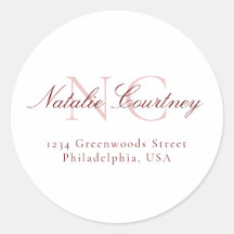 Klassieke maroon minimalist twee monogram