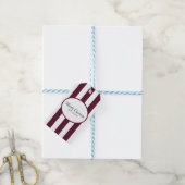 Klassieke maroon Stripe Business Cadeaulabel (Met Touw)