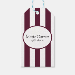 Klassieke maroon Stripe Business Cadeaulabel