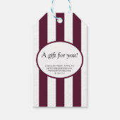 Klassieke maroon Stripe Business Cadeaulabel (Achterkant)