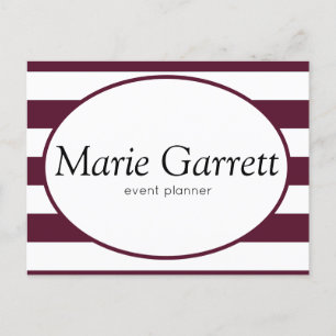 Klassieke maroon Stripes Business Briefkaart