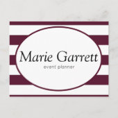 Klassieke maroon Stripes Business Briefkaart (Voorkant)