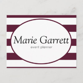 Klassieke maroon Stripes Business Briefkaart
