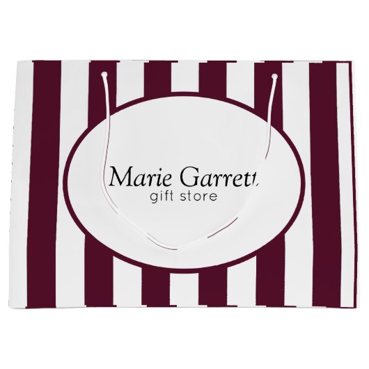 Klassieke Maroon Stripes Custom Groot Cadeauzakje (Voorkant)