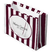 Klassieke Maroon Stripes Custom Groot Cadeauzakje (Voorkant Gekanteld)