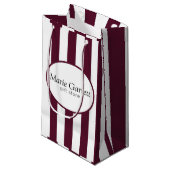 Klassieke Maroon Stripes Custom Klein Cadeauzakje (Voorkant Gekanteld)