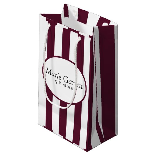 Klassieke Maroon Stripes Custom Klein Cadeauzakje (Voorkant Gekanteld)