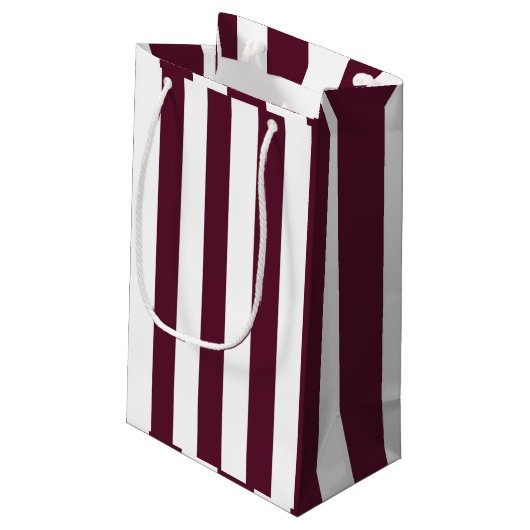 Klassieke Maroon Stripes Custom Klein Cadeauzakje (Achterkant Gekanteld)