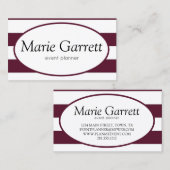 Klassieke maroon Stripes Visitekaartje (Voorkant / Achterkant)