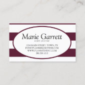 Klassieke maroon Stripes Visitekaartje (Achterkant)