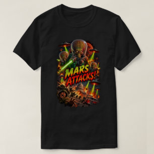 Klassieke Mars Aanval Vintage Sci-Fi T-shirt