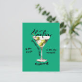 Klassieke Martini Recept Cocktail Bar Art Briefkaart (Staand voorkant)