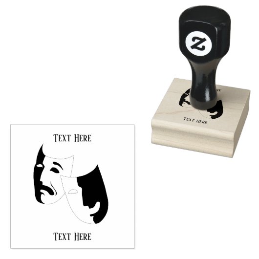 Klassieke Maskers voor Comedy en Tragedy Rubberstempel (Gestempeld)
