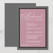 Klassieke Mauve Pinstripe Rehearsal Dinner Kaart (Voorkant / Achterkant)