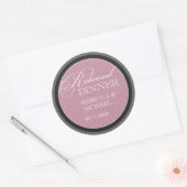 Klassieke Mauve Pinstripe Rehearsal Dinner Sticker (Envelop)