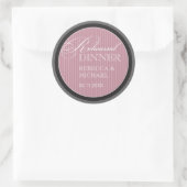 Klassieke Mauve Pinstripe Rehearsal Dinner Sticker (Tas)