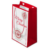 Klassieke medaillon sneeuwvlok klein cadeauzakje (Voorkant Gekanteld)