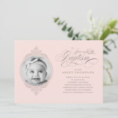 Klassieke Meisje Doop Fotouitnodigingen Kaart (Staand voorkant)