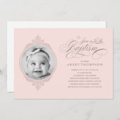 Klassieke Meisje Doop Fotouitnodigingen Kaart (Voorkant / Achterkant)