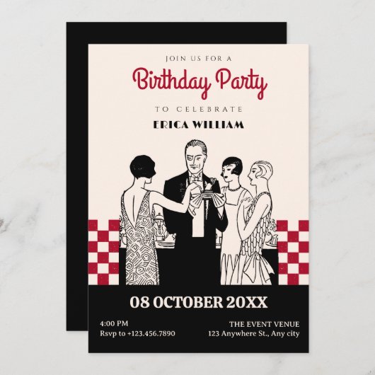 Klassieke  meisjes feestverjaardag kaart