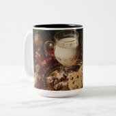 Klassieke melk en koekjes tweekleurige koffiemok (Voorkant links)