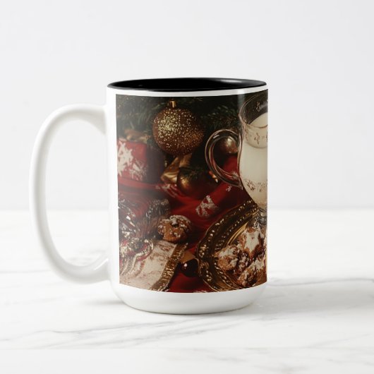 Klassieke melk en koekjes tweekleurige koffiemok (Links)