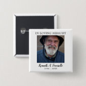 Klassieke Memorial begrafenis gunst Vierkante Button 5,1 Cm (Voorkant /achterkant)