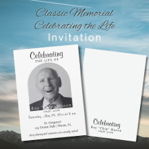 Klassieke Memorial Viering van de Life Invitation