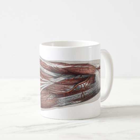 Klassieke menselijke anatomie voetafdruk podiatrie koffiemok (Voorkant rechts)