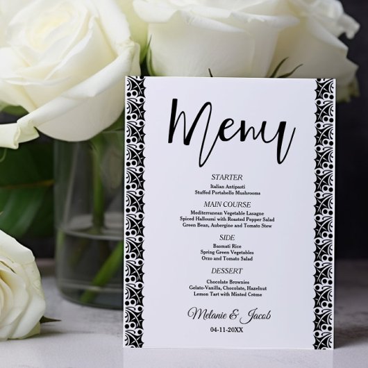 Klassieke menu met budgetminimalistische budgetten