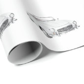 Klassieke Mercedes Benz Convertible Black en White Cadeaupapier (Rol Hoek)