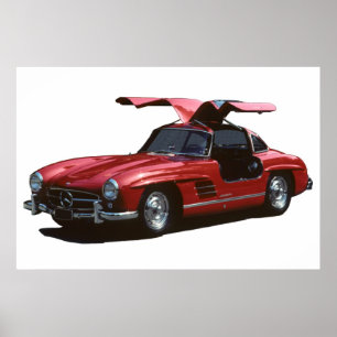 Klassieke Mercedes Benz SLR300 Gullwing Poster