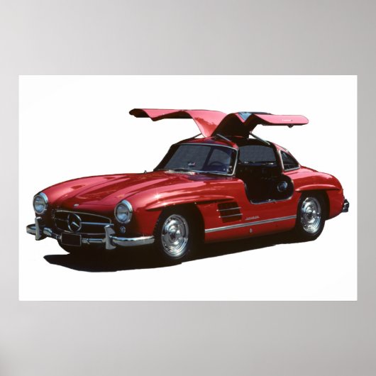 Klassieke Mercedes Benz SLR300 Gullwing Poster (Voorkant)
