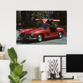 Klassieke Mercedes Benz SLR300 Gullwing Poster (Thuiskantoor)