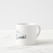 Klassieke Mercedes Convertible Black en White Espresso Kop (Voorkant rechts)