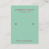 Klassieke Merry Christmas Blue Earring Display Visitekaartje (Voorkant)