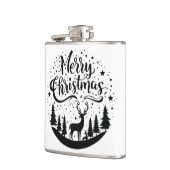 Klassieke Merry Christmas Deer en Tree Design Art Heupfles (Links)