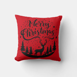 Klassieke Merry Christmas Deer en Tree Design Art Kussen