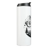 Klassieke Merry Christmas Deer en Tree Design Art Thermosbeker (Gedraaid links)