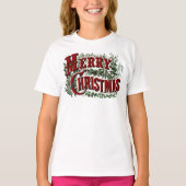 Klassieke "Merry Christmas" Kinder T-shirt (Voorkant)