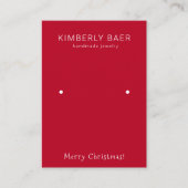 Klassieke Merry Christmas Red Earring Display Visitekaartje (Voorkant)