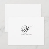 Klassieke, met monogram bedrukte, formele platte b bedankkaart (Voorkant / Achterkant)