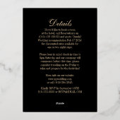 Klassieke Metallic Zwart en Gouden Gothic Folie Uitnodiging (Achterkant)